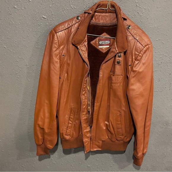 Contour Other - Men's Vintage Brown Contour Leather Jacket